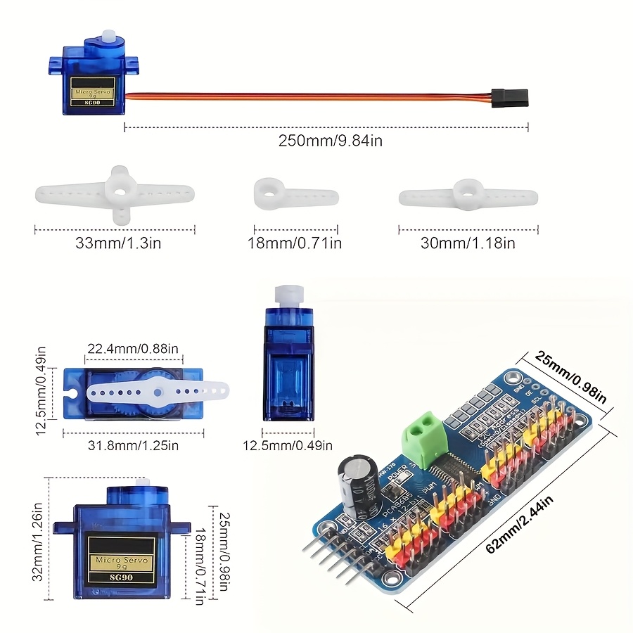 5pcs SG90 9G Servo Motors + 16 - Robot Arm Motor review and price